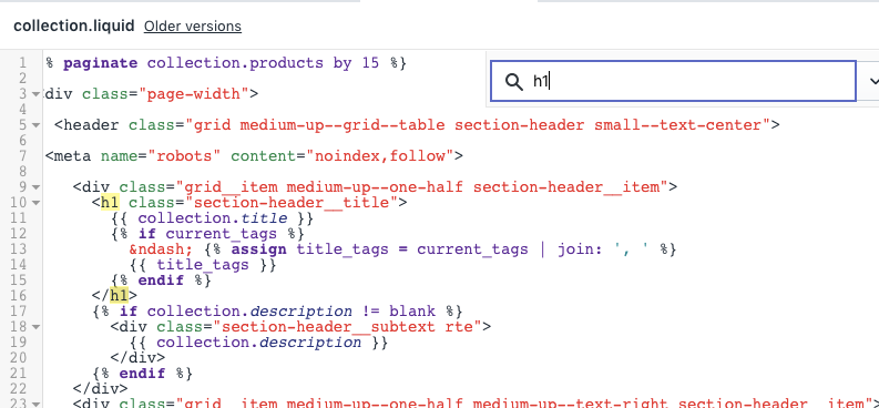 shopify düzenleme kodu dil tema düzenleyicisi sayfadaki başlık etiketlerini değiştirmek için